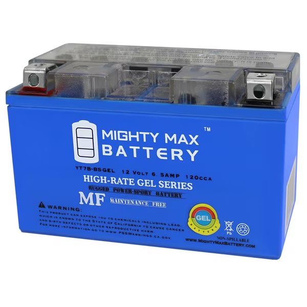 YT7B-BS GEL 12V 6.5AH Replacement Battery for Suzuki DRZ400E 2005, Mighty Max Battery, Mfr#: MAX3940965